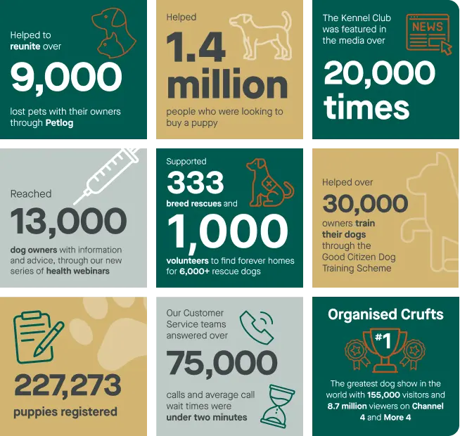 Multiple images showing statistics from the annual report.